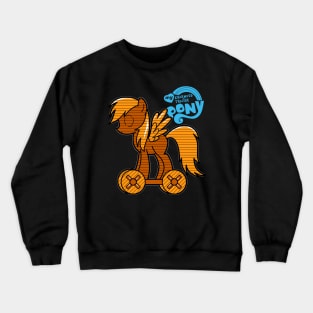 Cute Trojan Horse Retro Ancient Greek 80's Cartoon Crewneck Sweatshirt